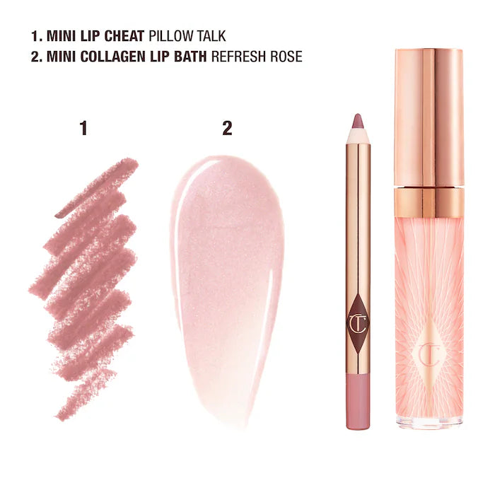 Charlotte Tilbury  Mini Glossy Pink Lip Gloss + Lip Liner Set