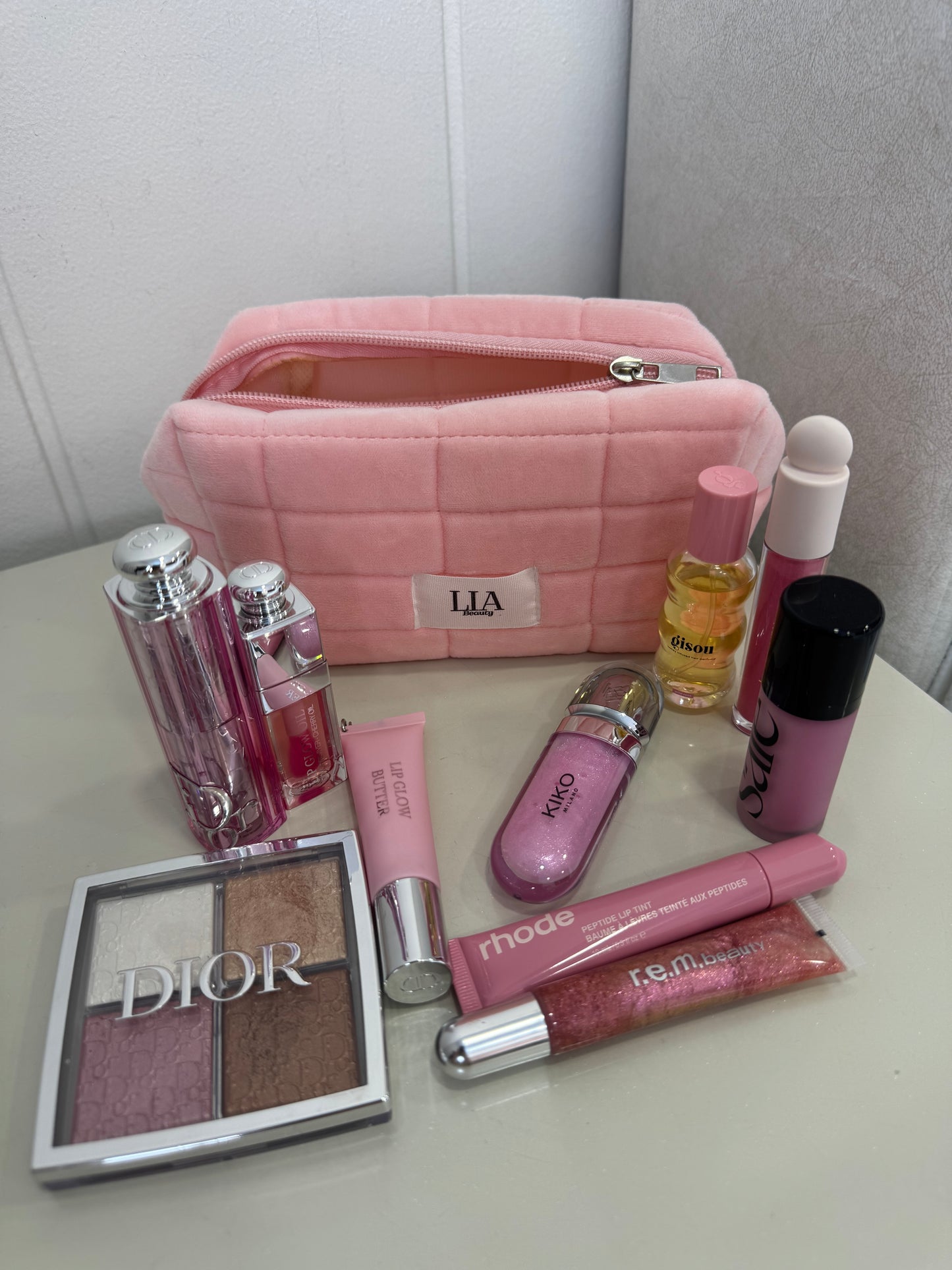 Cosmetiquera pink waffle
