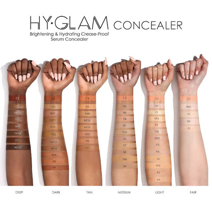 NATASHA DENONA 
Hy-Glam Brightening & Hydrating Medium to Full Coverage Crease Proof Serum Concealer