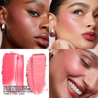 PATRICK TA 
Mini Major Headlines Double-Take Crème & Powder Blush Duo