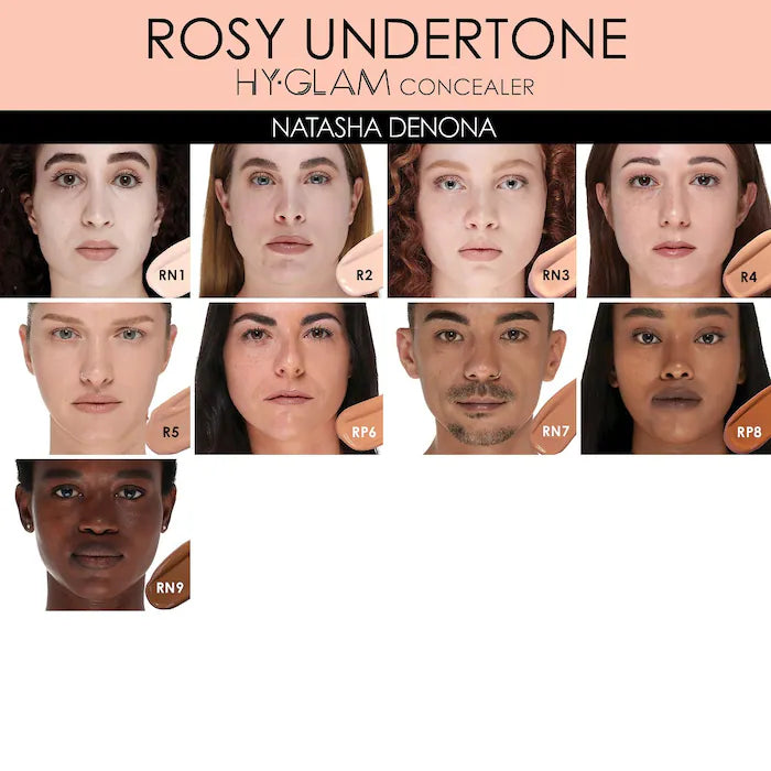 NATASHA DENONA 
Hy-Glam Brightening & Hydrating Medium to Full Coverage Crease Proof Serum Concealer